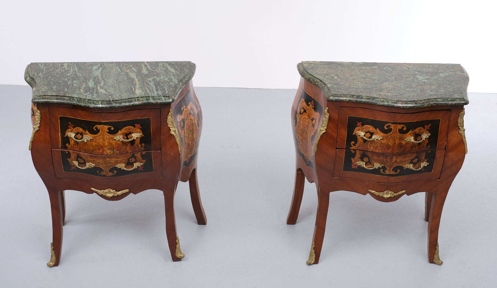 Louis XVI Style Nightstands With Marble Tops, Italy, 1950s photo Furniture