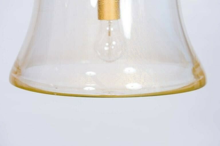 Italian Flush Mount In Blown Murano Glass Clear Color And 24k Gold, 21st photo for sale