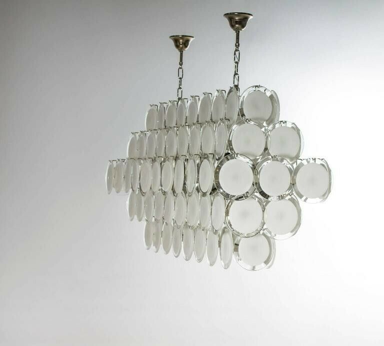 Amazing Italian Murano Glass Chandelier, Attributed To Mazzega Around 1980s photo for sale