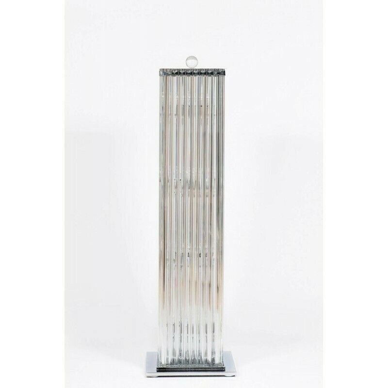 Floor Lamp In Blown Murano Glass Clear Color Triedros 1990s Italy photo furniture