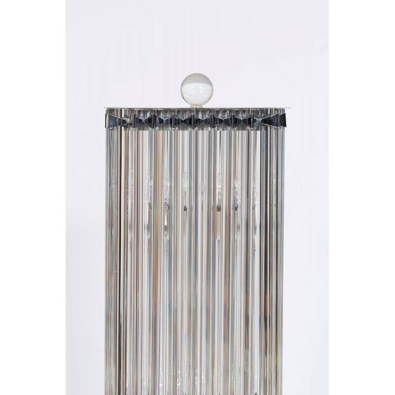 Floor Lamp In Blown Murano Glass Clear Color Triedros 1990s Italy photo Lighting
