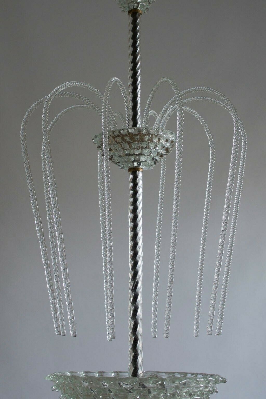 Italian Flush Mount In Blown Murano Glass 1940s Italy photo buy