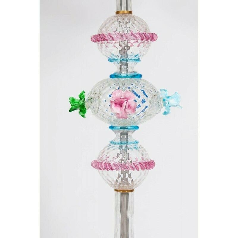 Rezzonico Floor Lamp With Colored Flowers In Blown Murano Glass, Italy, 1990s photo furniture