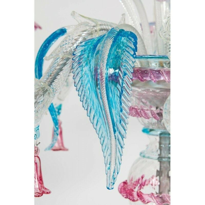 Rezzonico Floor Lamp With Colored Flowers In Blown Murano Glass, Italy, 1990s photo vinterior