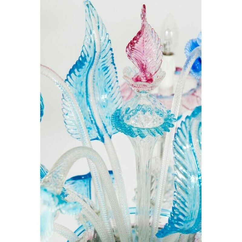 Rezzonico Floor Lamp With Colored Flowers In Blown Murano Glass, Italy, 1990s photo buy