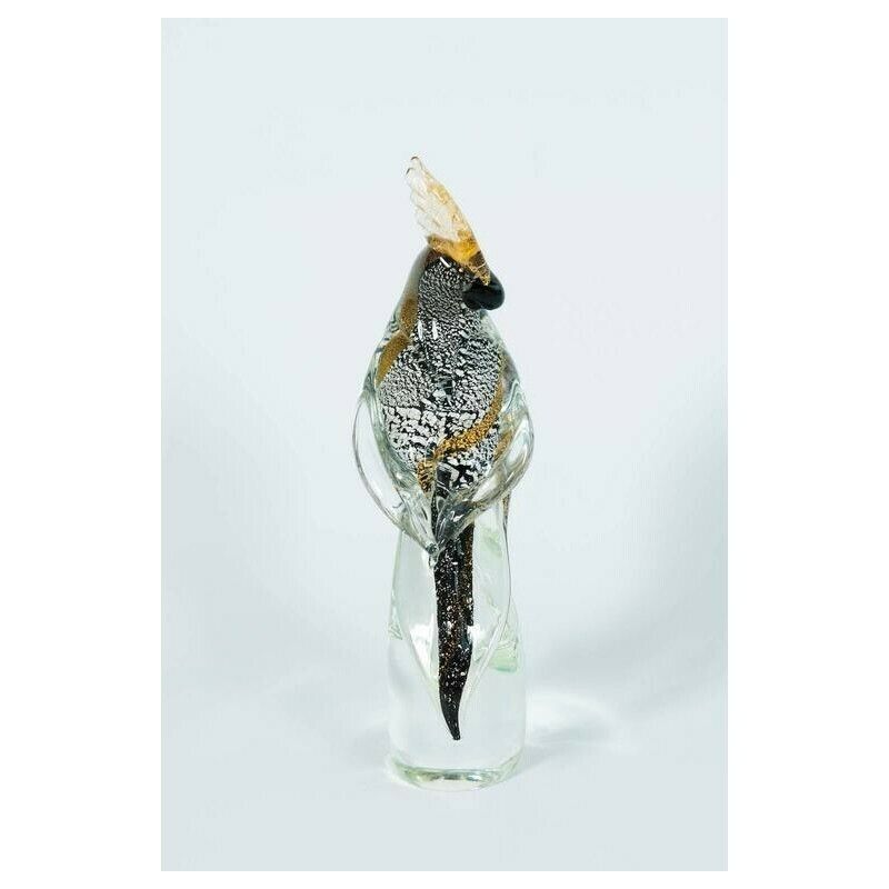 Italian Venetian Parrot Sculpture In Blown Murano Glass, By Alberto Donà, 1980s photo furniture