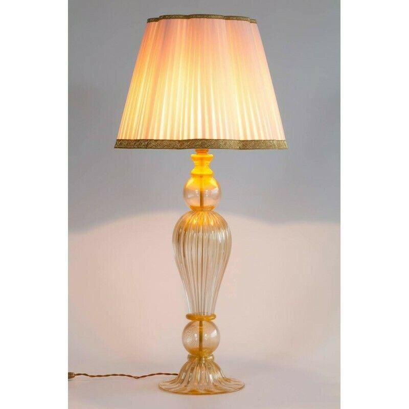 Italian Venetian Murano Glass Table Lamp Attributed To Seguso, 1970s photo vintage