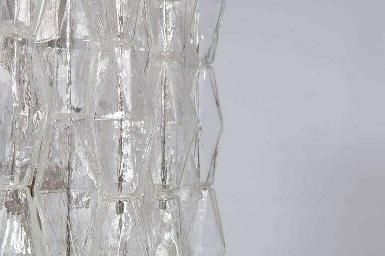 Italian Modern Chandelier In Transparent Murano Glass, Venini, 1960s photo vinterior
