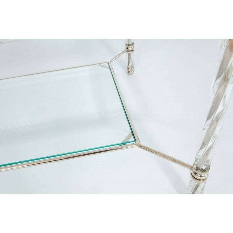 Table In Blown Murano Glass, Transparent, Barovier, 1980s photo vintage
