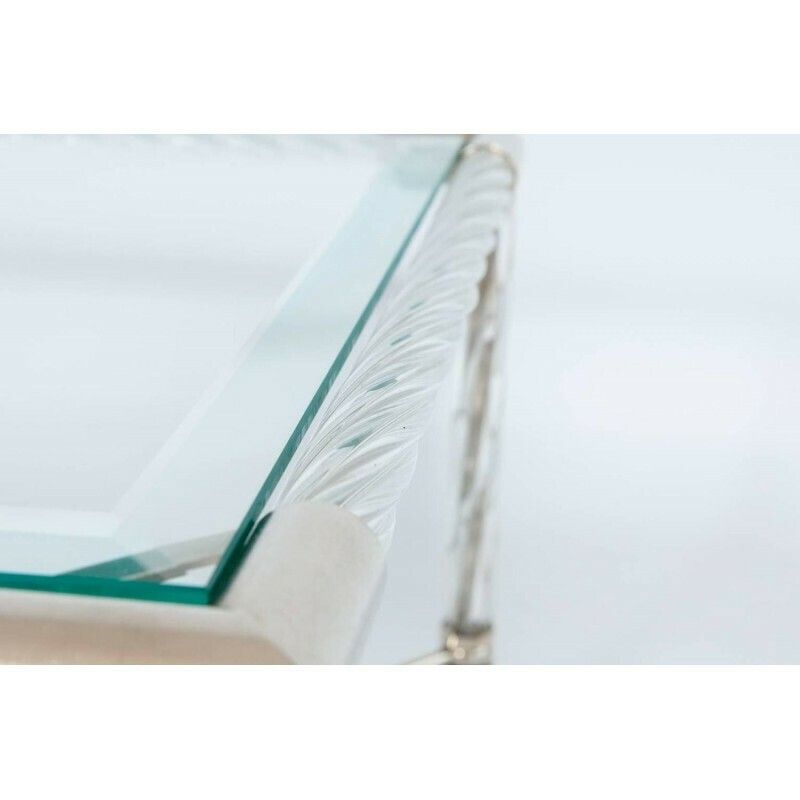 photo furniture Table In Blown Murano Glass, Transparent, Barovier, 1980s