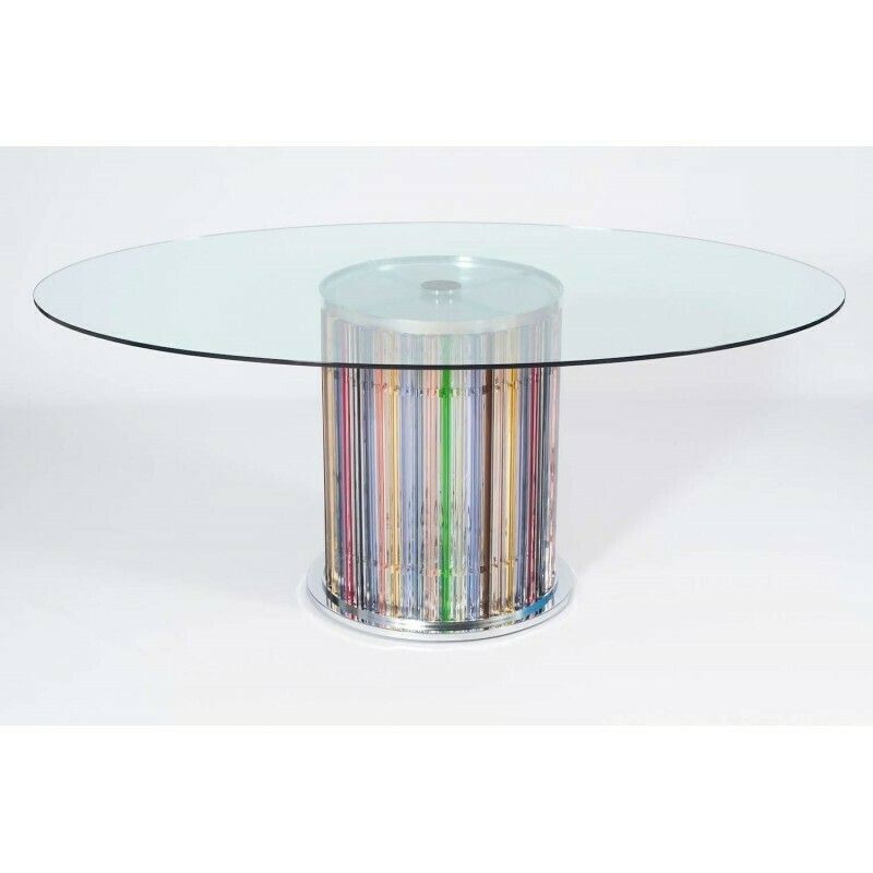Dining Table In Blown Murano Glass Lights In The Stem, Vintage Murano Gallery * photo for sale
