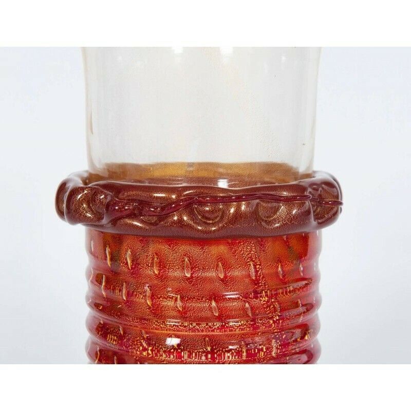 Italian Venetian Murano Glass Vase Attributed To Barovier & Toso Circa 1970s photo Home Decor