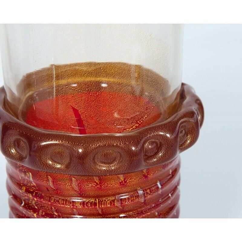 Italian Venetian Murano Glass Vase Attributed To Barovier & Toso Circa 1970s photo 1360.0