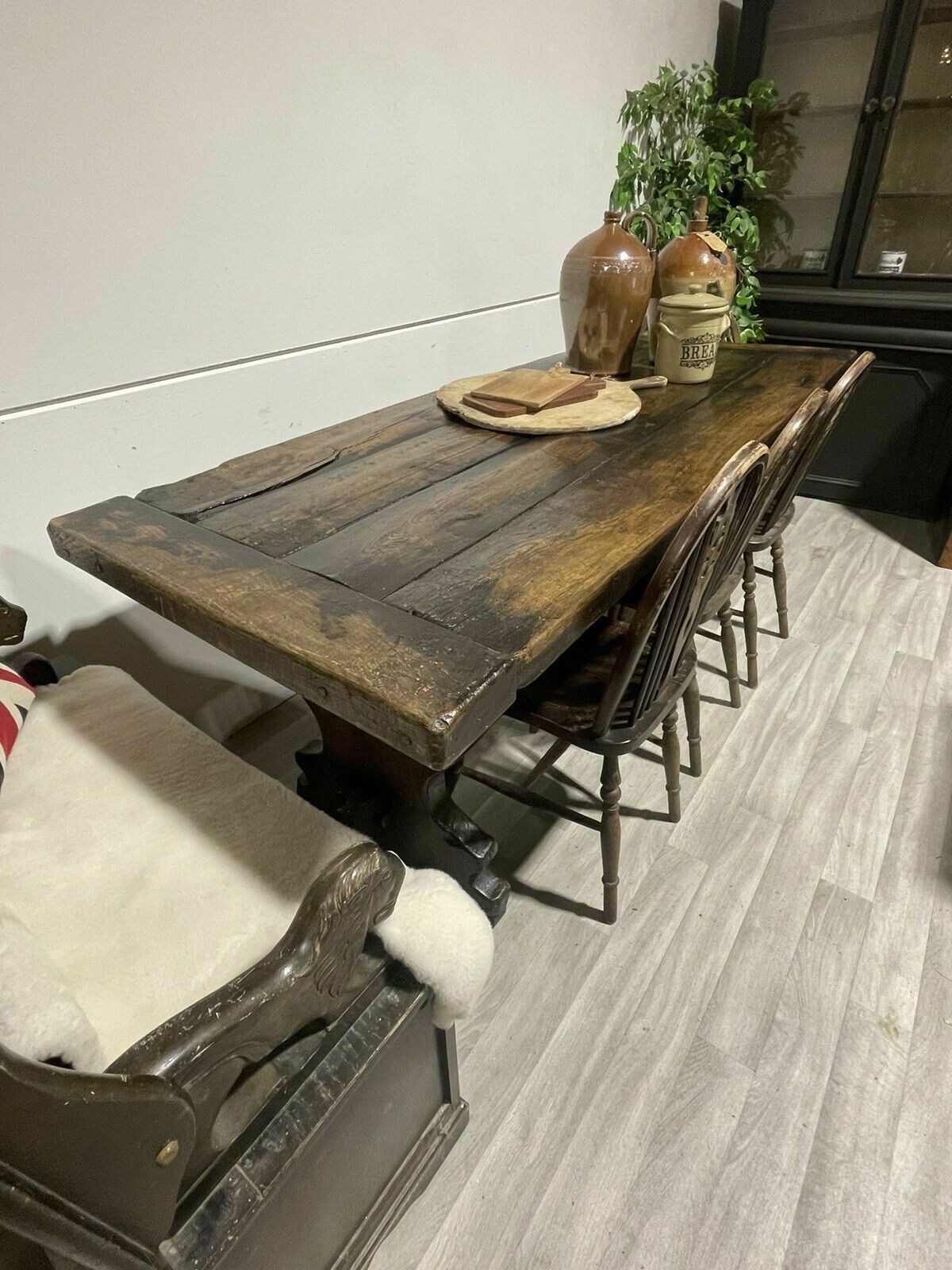 Antique Oak Table Country House Kitchen Preparation Dining C1780 18th Century photo furniture