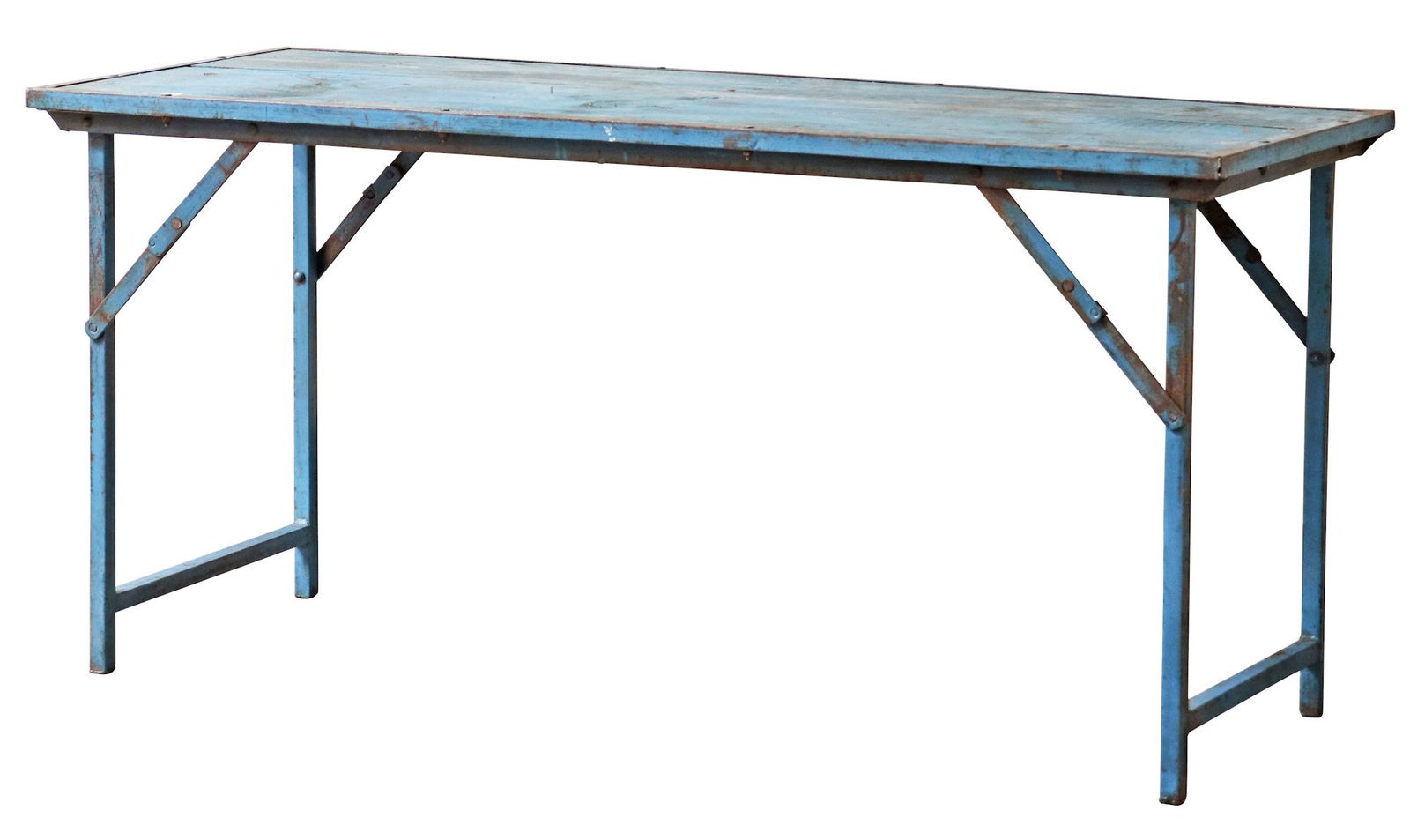 Vintage Folding Table  Blue, Late 20th Century photo vinterior
