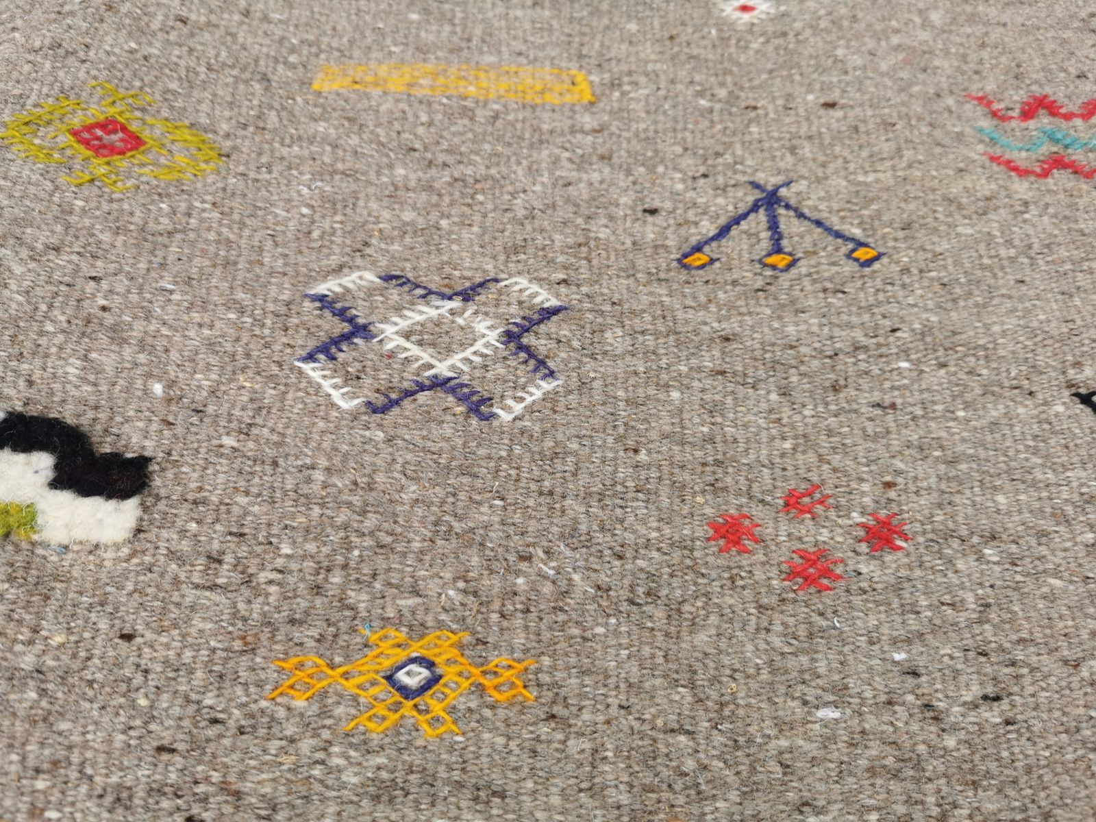 photo for sale Handmade Grey Moroccan Berber Rug. Camel Wool Carpet