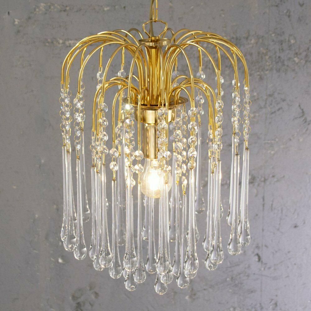 Vintage Rain Chandelier With Murano Glass Drops, Early 21st Century photo for sale