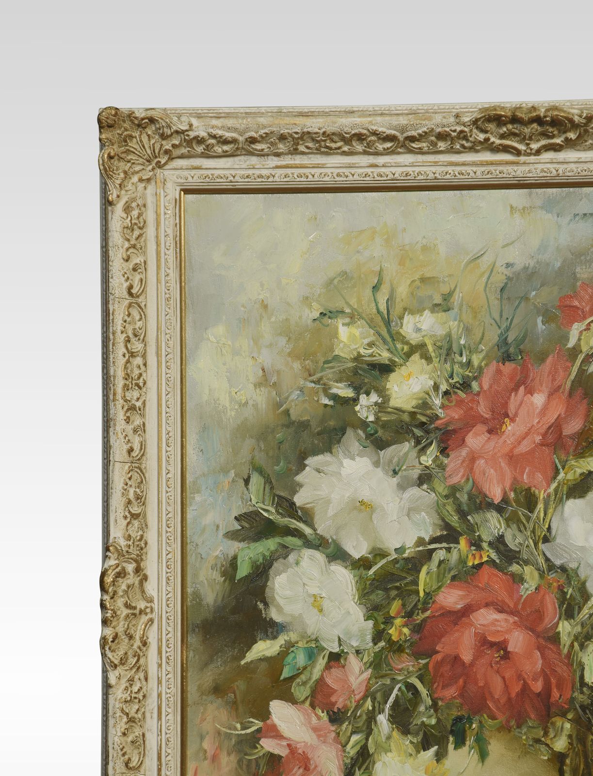 Oil On Canvas Still Life Of Flowers photo Art