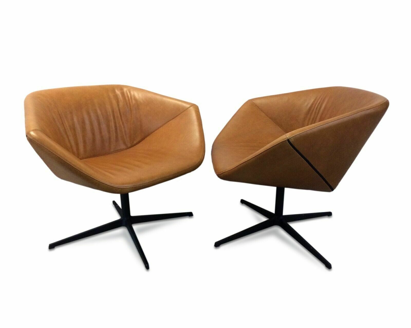Montis Swivel Chairs In Tan Leather By Niels Bendtsen, 2010, Set Of 2 photo furniture