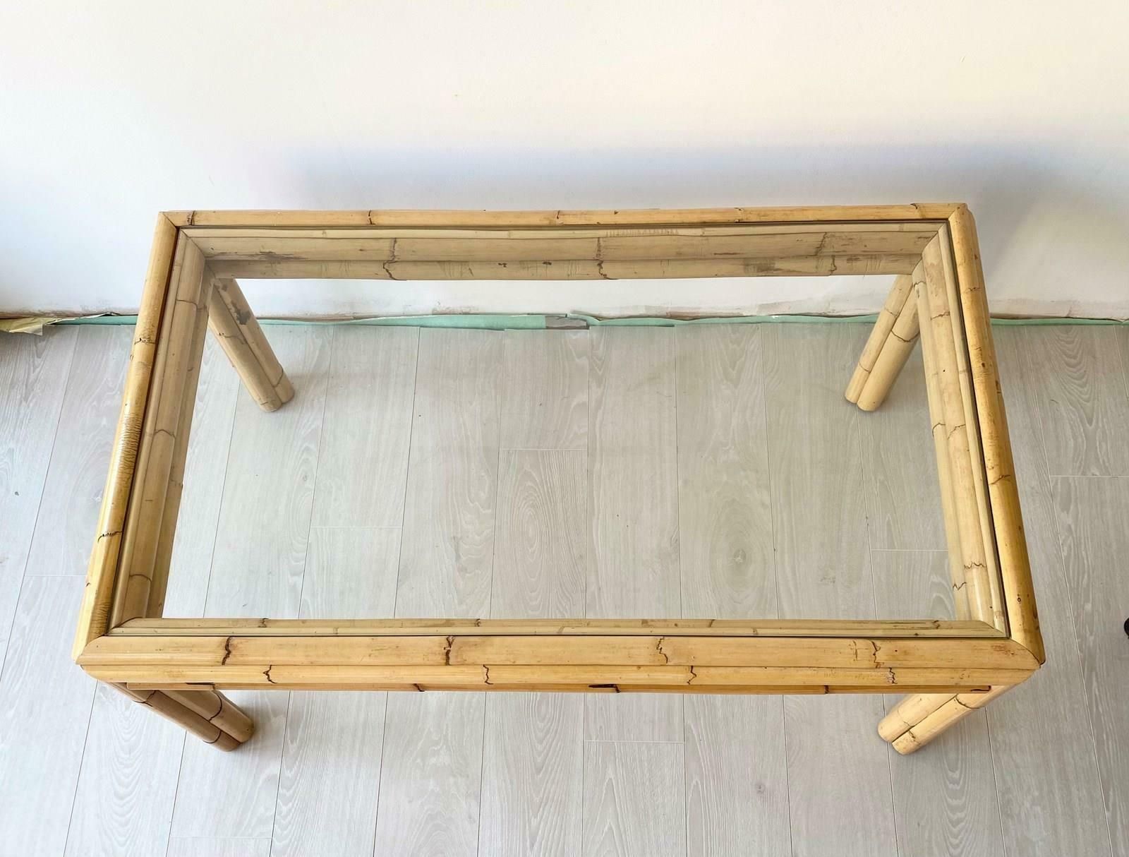 Vintage French Bamboo Coffee Table photo 995.0