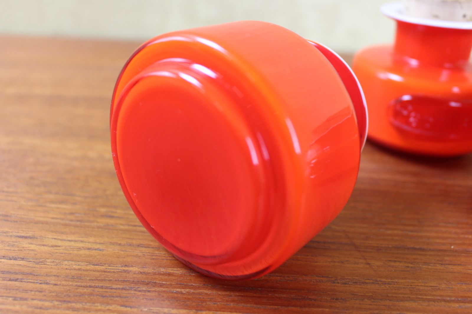 Set Of 3 Orange Holmegaard Palet Range Spice Jars By Michael Bang photo 100.0