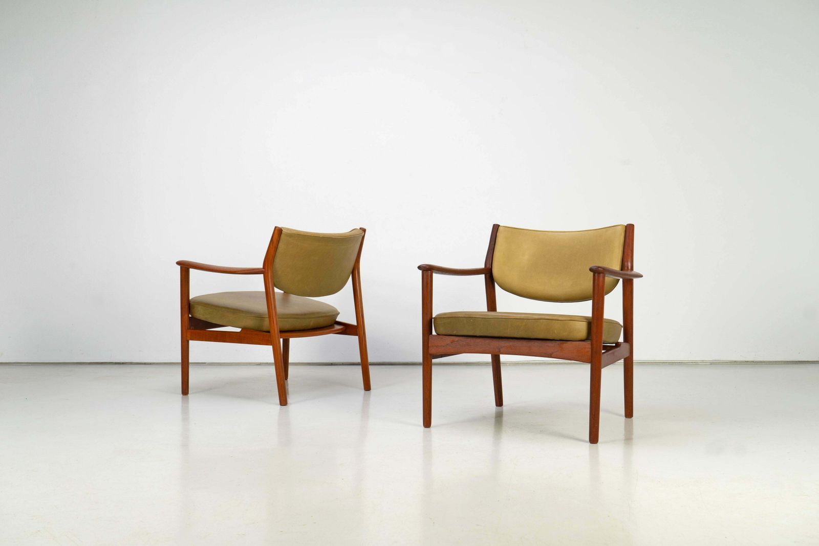 Pair Of Scandinavian Easy Chairs With Teak And Leather By Westnofa, 1960s