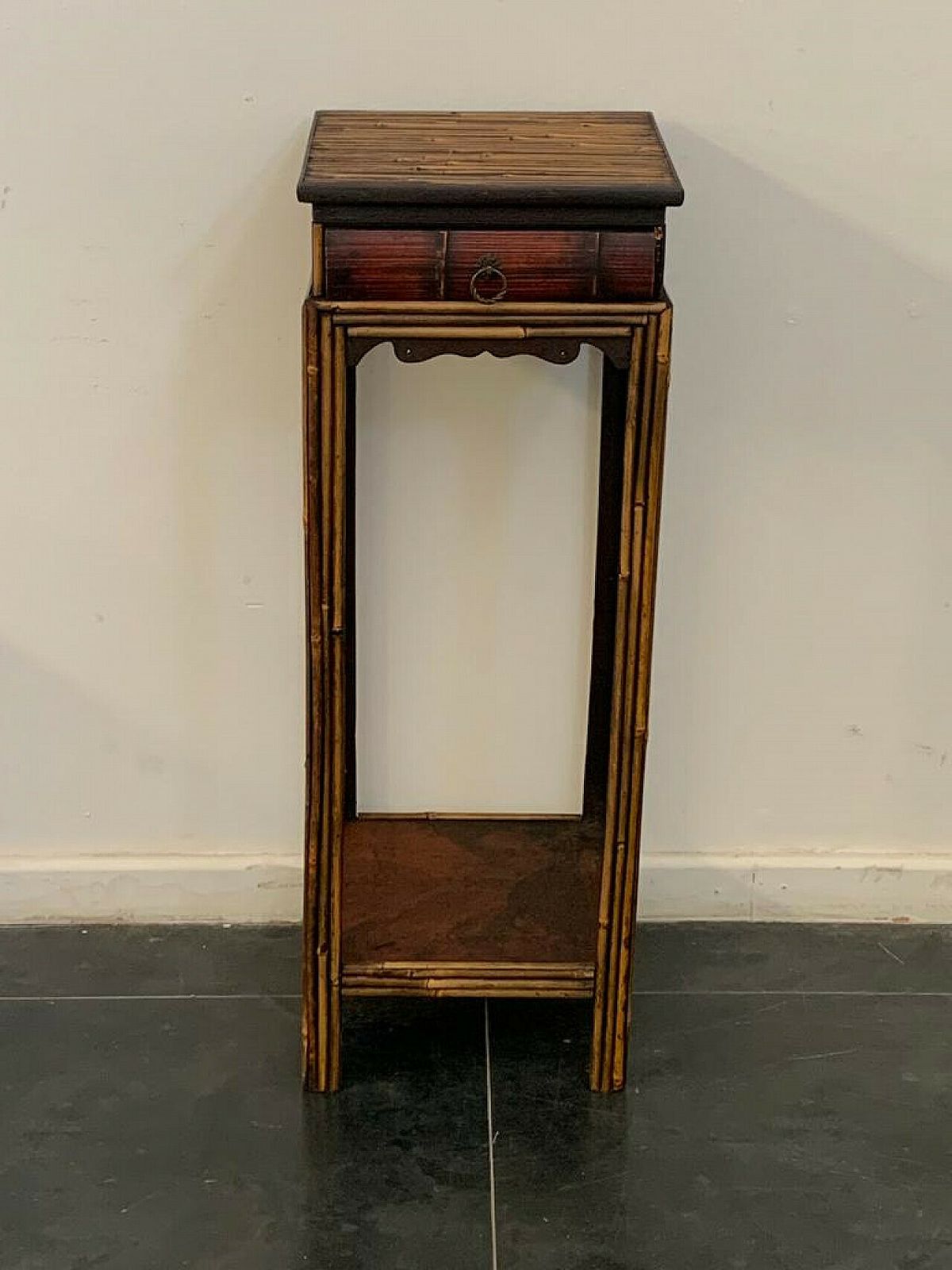 Bamboo Side Table In The Chinoserie Style, 1980s photo vintage