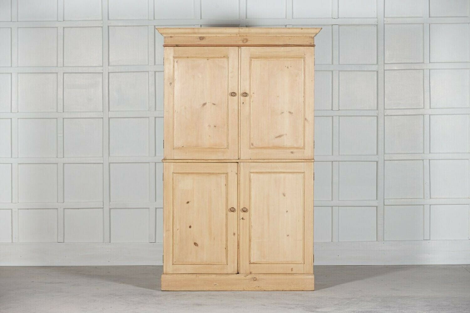 19thc English Pine Linen Press photo for sale
