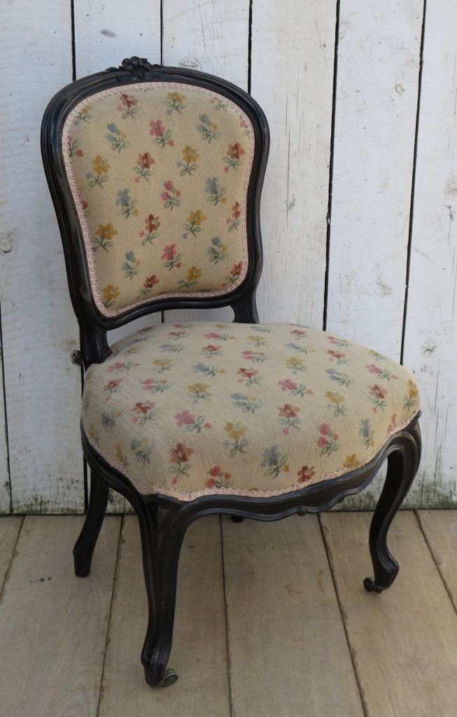 Pair Of Antique French Ebonised Salon Side Chairs photo 365.0