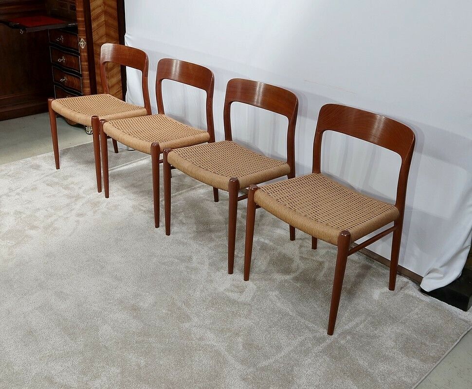 4 Model “75” Chairs By Niels Otto Moller, Denmark – 1960 photo for sale
