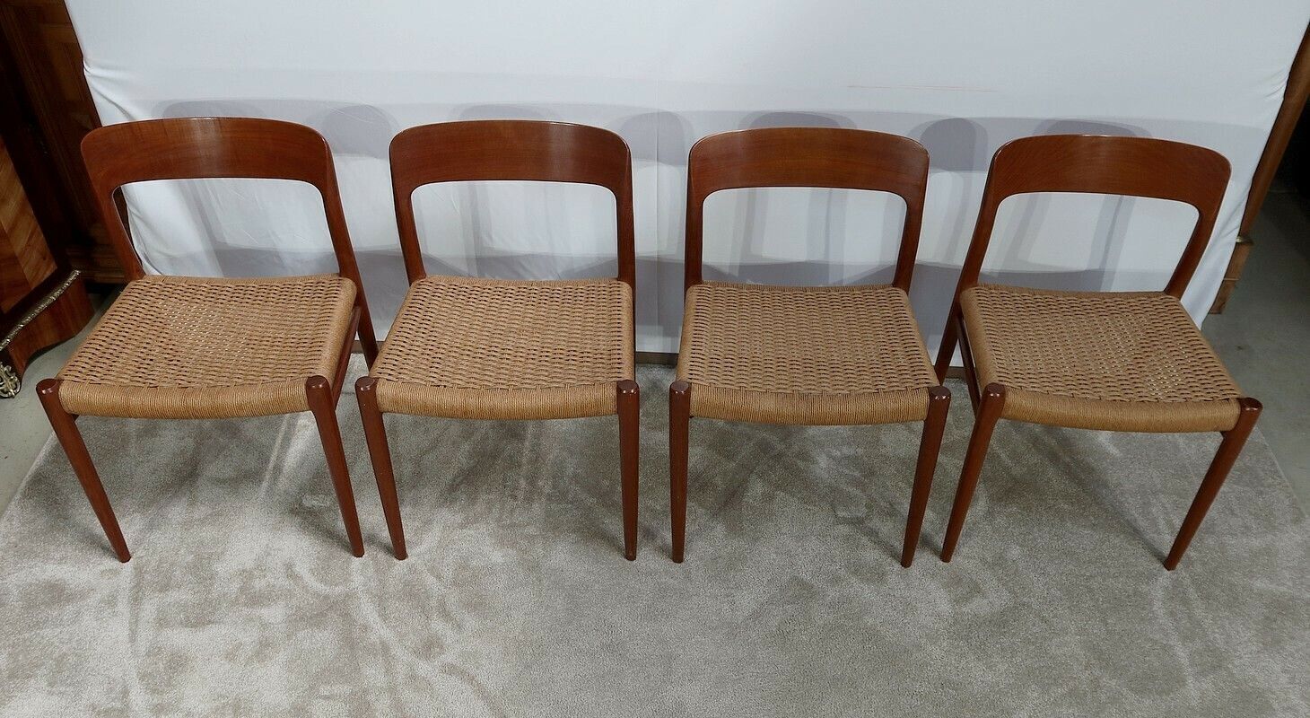 4 Model “75” Chairs By Niels Otto Moller, Denmark – 1960 photo Furniture