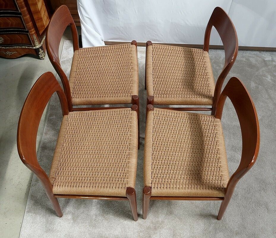 4 Model “75” Chairs By Niels Otto Moller, Denmark – 1960 photo vintage