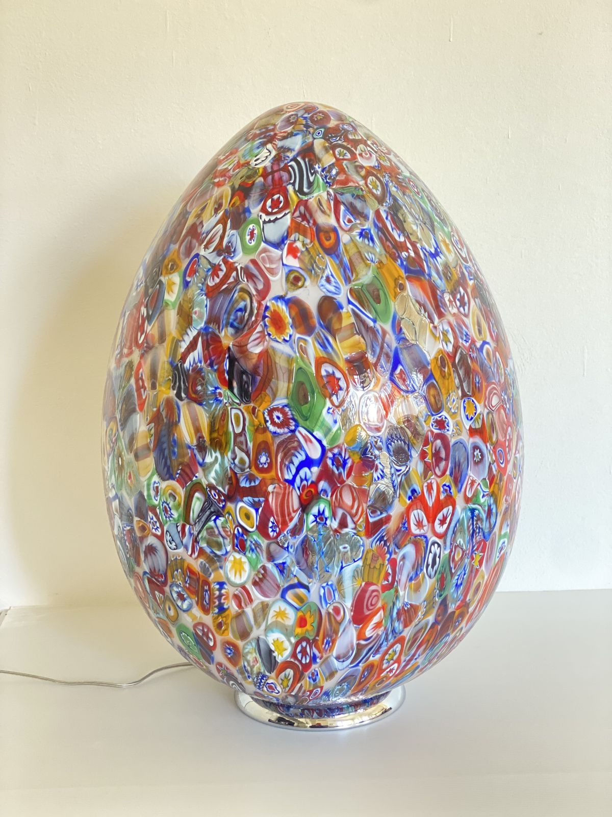 Table Lamp Murano Glass Venetian Multicolored Millefiori Murrine Lamps Like Venini Style