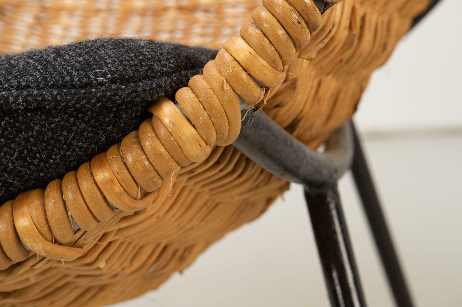 Mid Century Modern Rattan Lounge Chair By Giancarlo De Carlo, Italy, 1954 photo Furniture