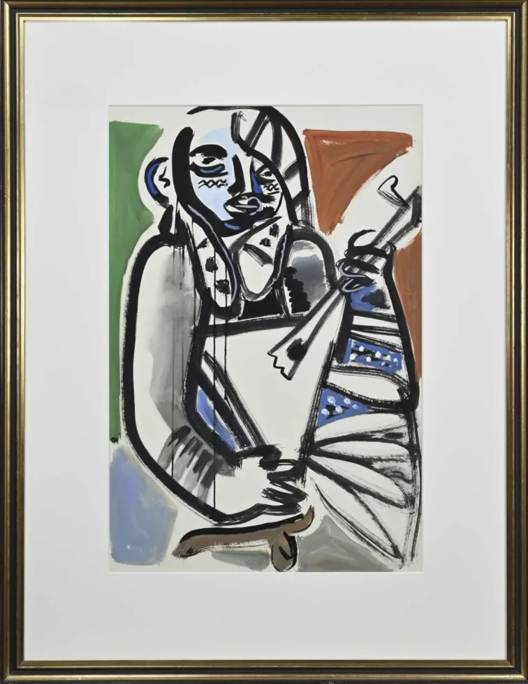 Ian Cook Ri Rsw (Scottish B. 1950), Lute  Gouache On Paper.