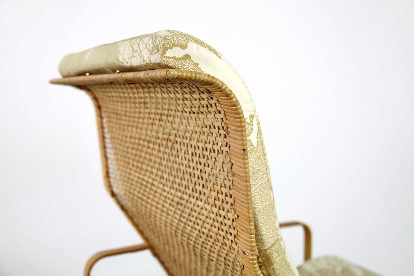 photo for sale Mid Century Lounge Chair And Stool Kill International Made Of Steel And Rattan