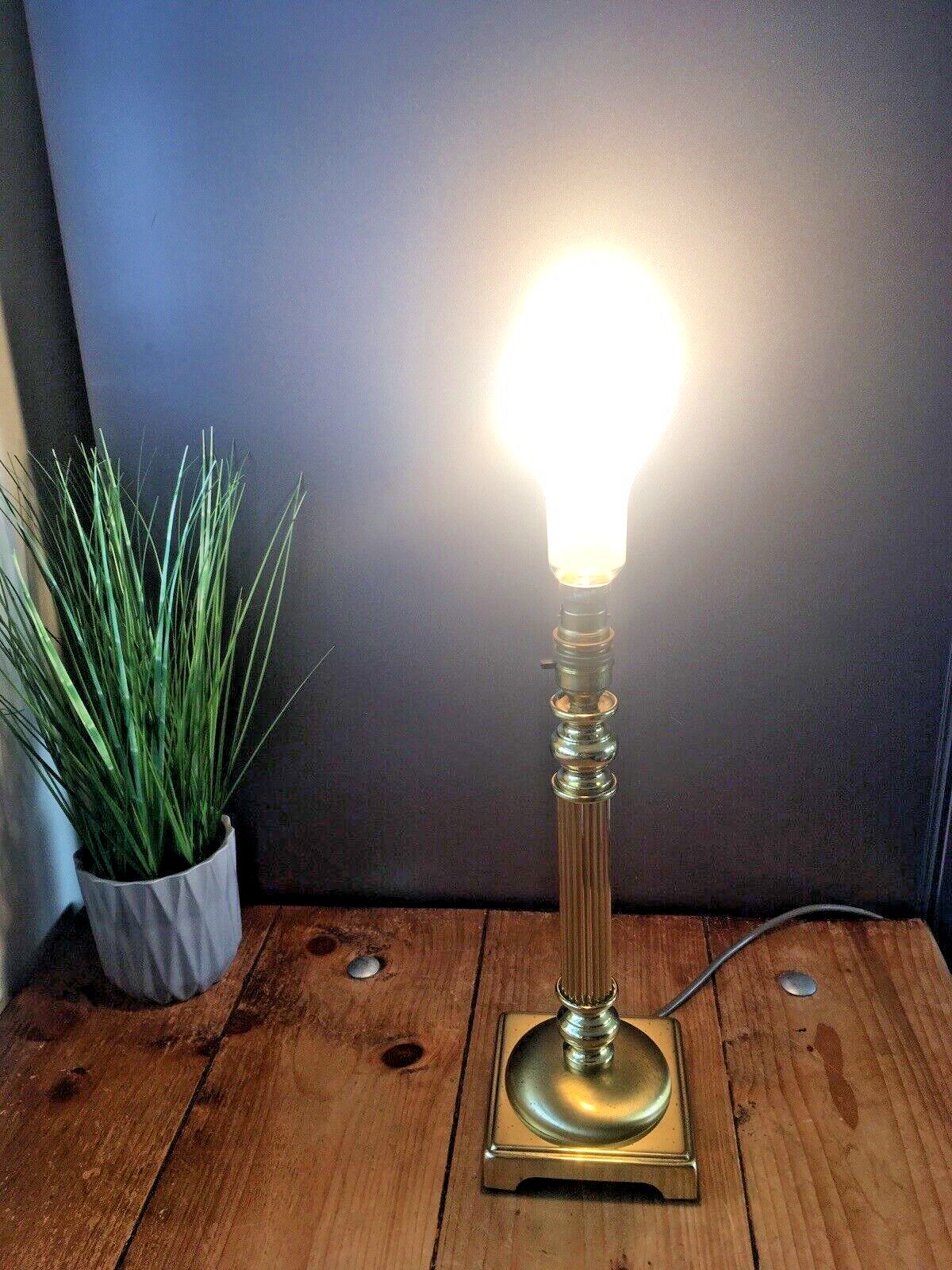 photo for sale Vintage German Brass Corinthian Column Table Lamp Grand Antique Country House