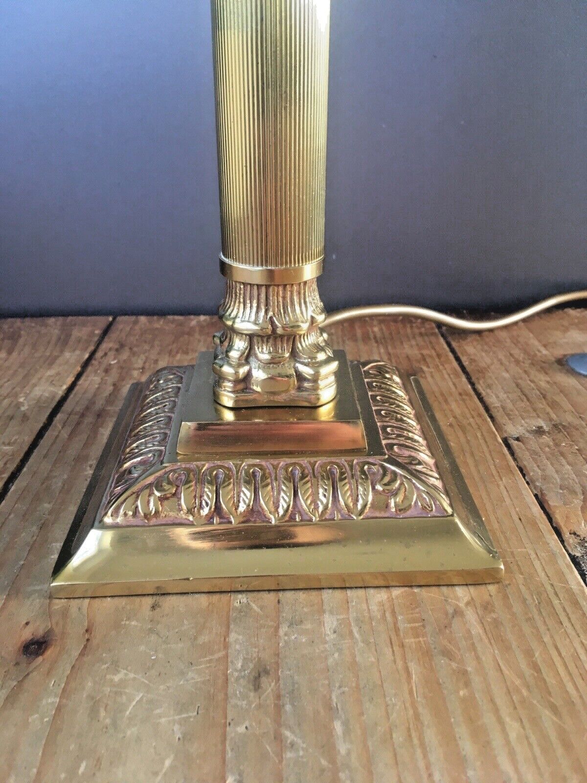 Vintage Corinthian Column Table Lamp Acanthus Leaf Grand Antique Country House photo vintage