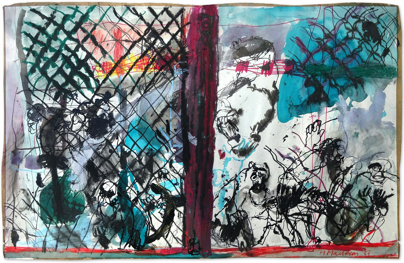 Mary Maclean, “Paris Monkey House”, 1987, Contemporary Original Signed Painting