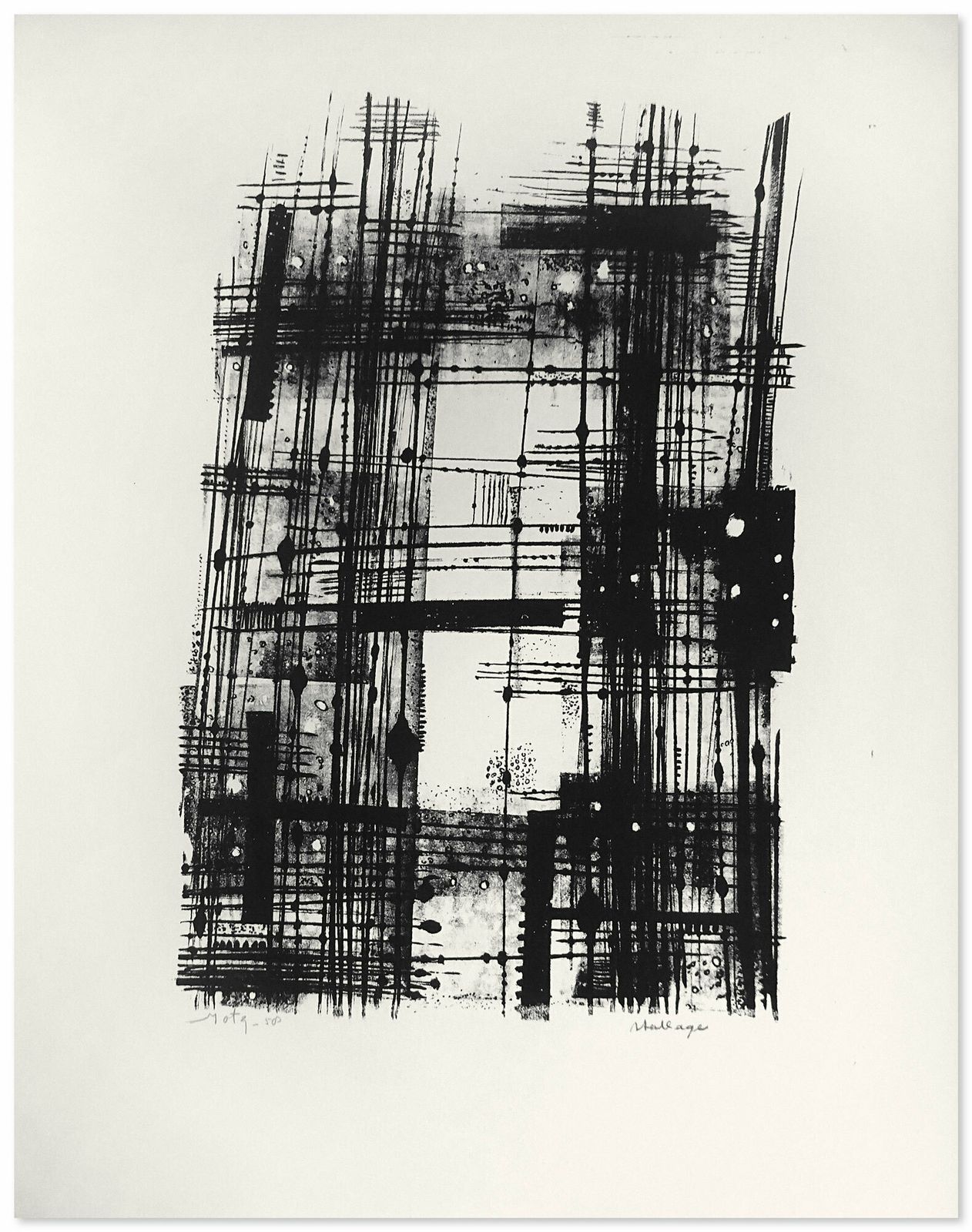 Wim Motz, “Untitled”, 1960, Hand Printed Signed Original Lithograph