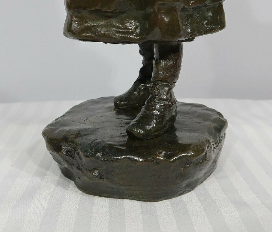 Bronze "The Schoolgirl", By J. Cardona, After Pascau   Early 20th Century photo buy