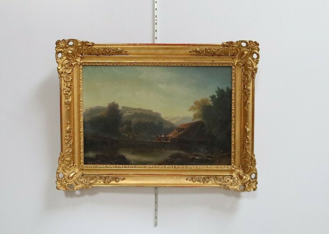 Oil On Canvas “Le Lavoir”, French School Of The 19th Century