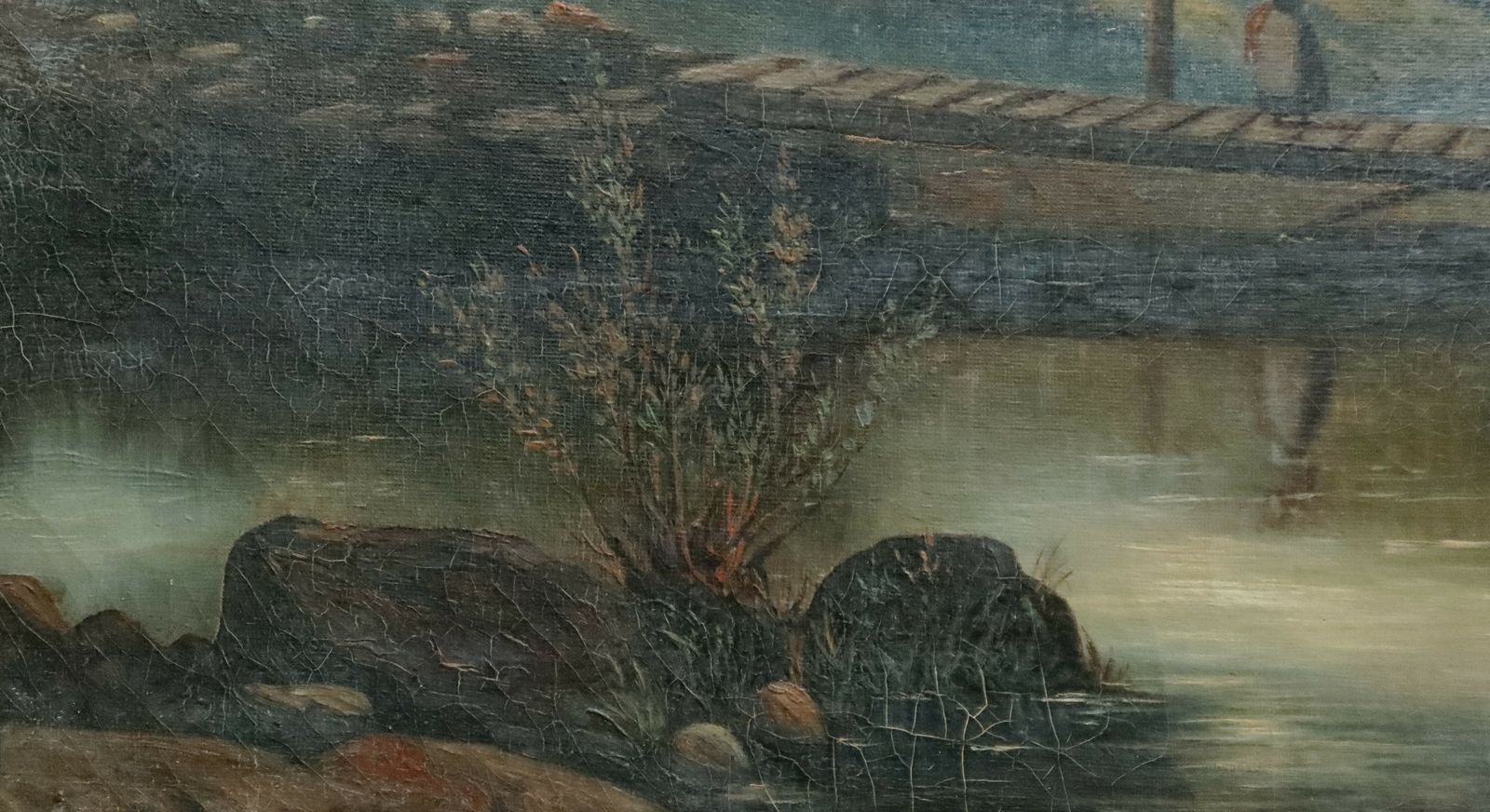 photo furniture Oil On Canvas “Le Lavoir”, French School Of The 19th Century