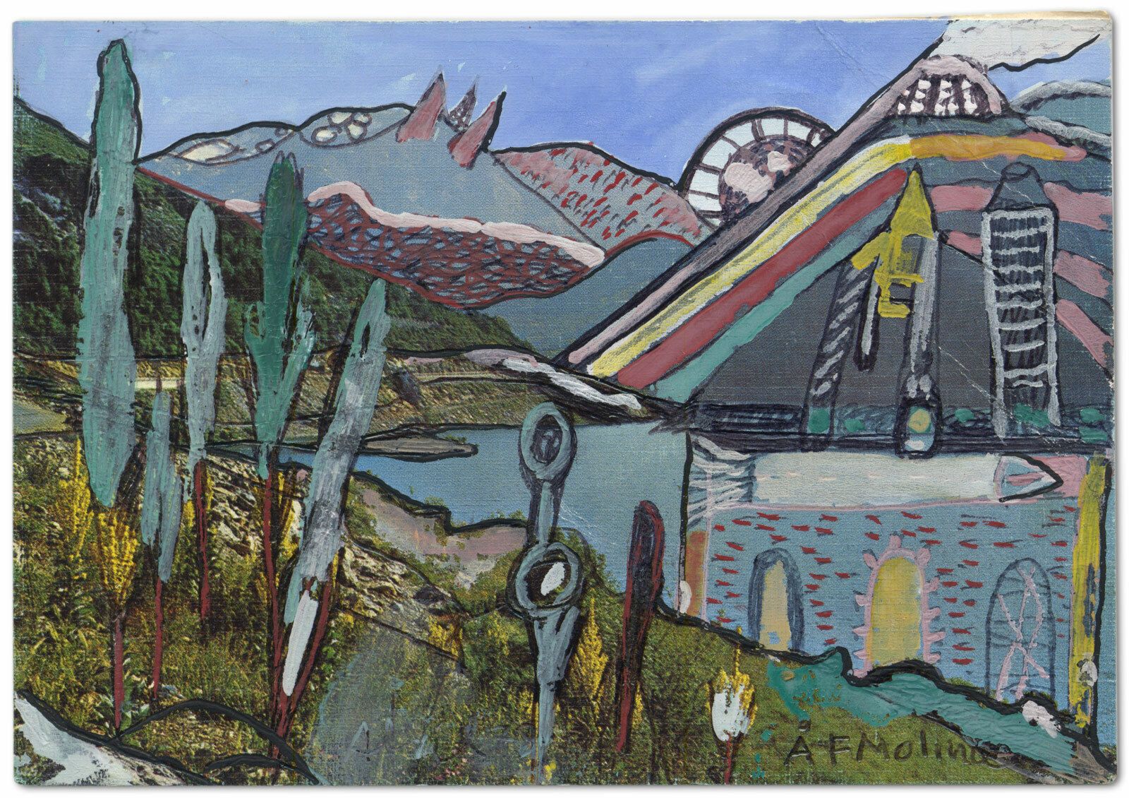 Antonio Fernandez Molina, “Vale De Tena #7”, C.1975, Original Signed Mixed Media Collage