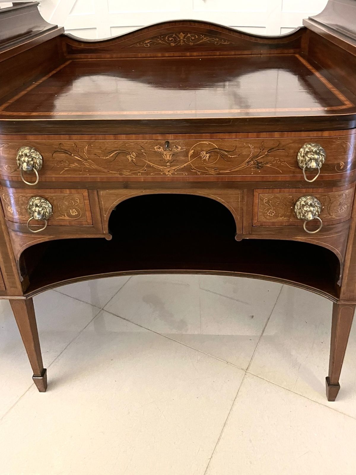 Fine Quality Antique 19th Century Mahogany Inlaid Marquetry Sideboard By Hewetsons, London photo 6250.0