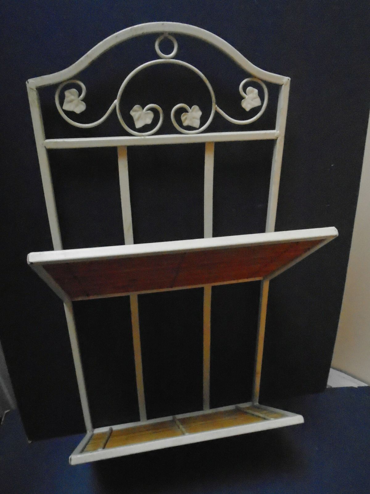 photo for sale Vintage French Iron And Split Bamboo Cane Magazine Rack, 1920s Art Nouveau Style Wall Hung Rack