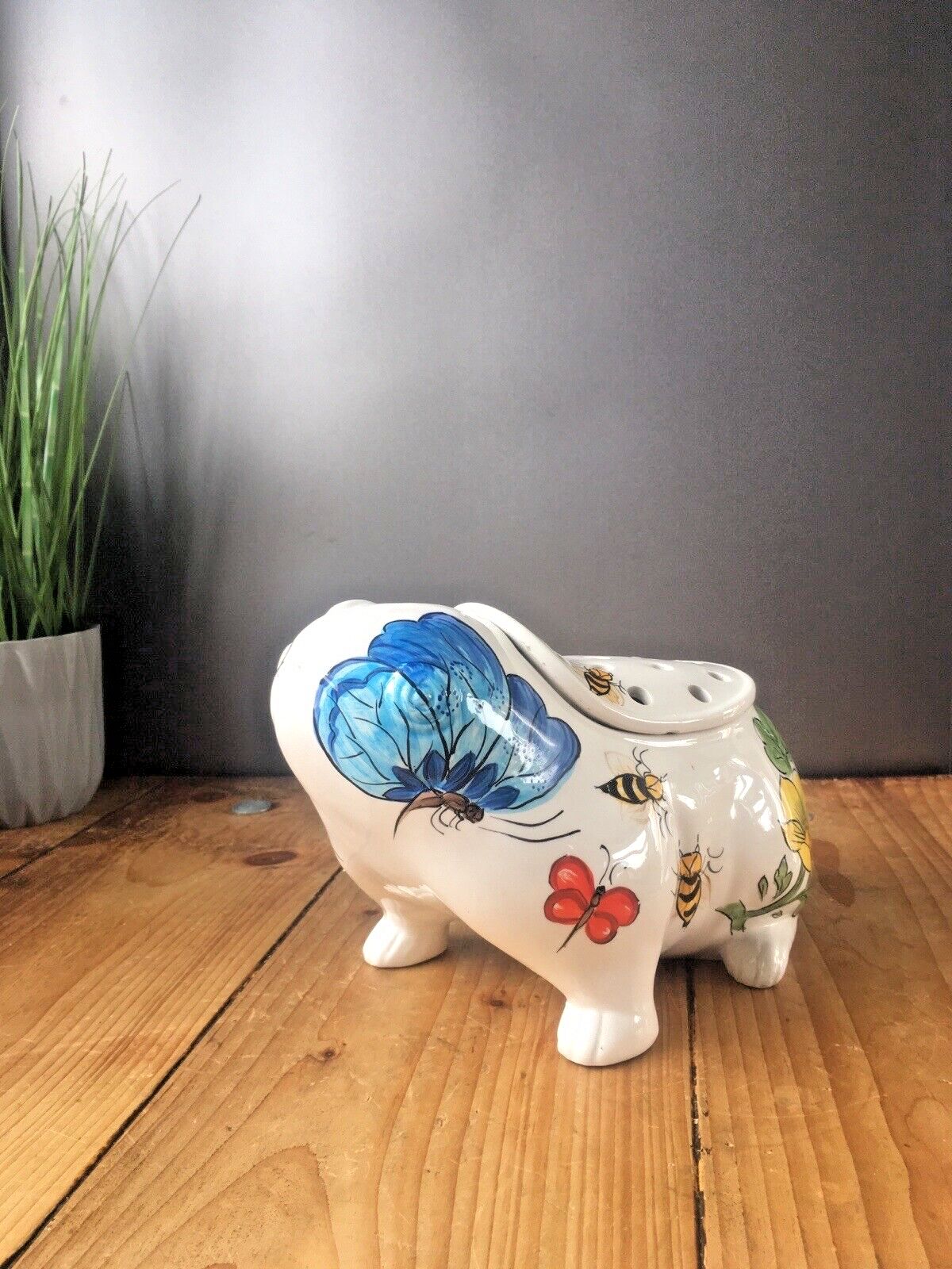 Mid Century Italian Pottery Este Ceramiche Flower Frog Planter Posy Vase 60's photo furniture