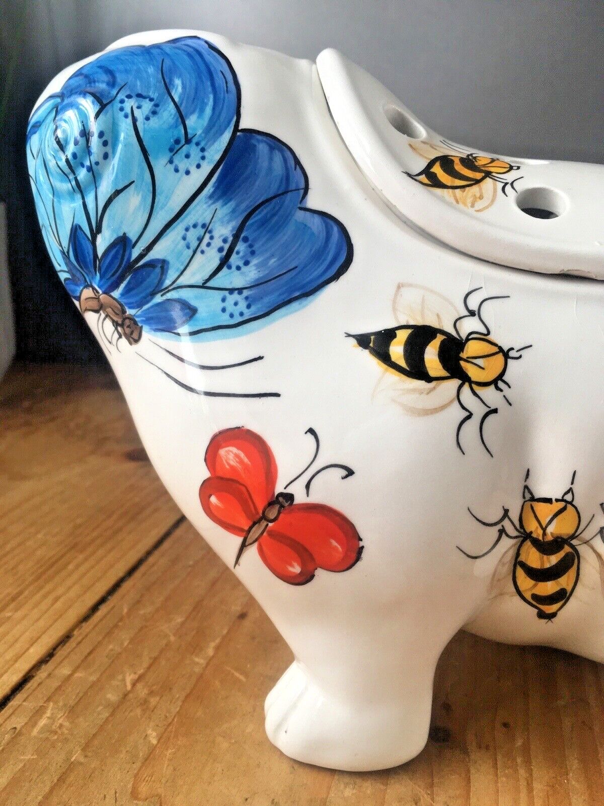 Mid Century Italian Pottery Este Ceramiche Flower Frog Planter Posy Vase 60's photo Home Decor