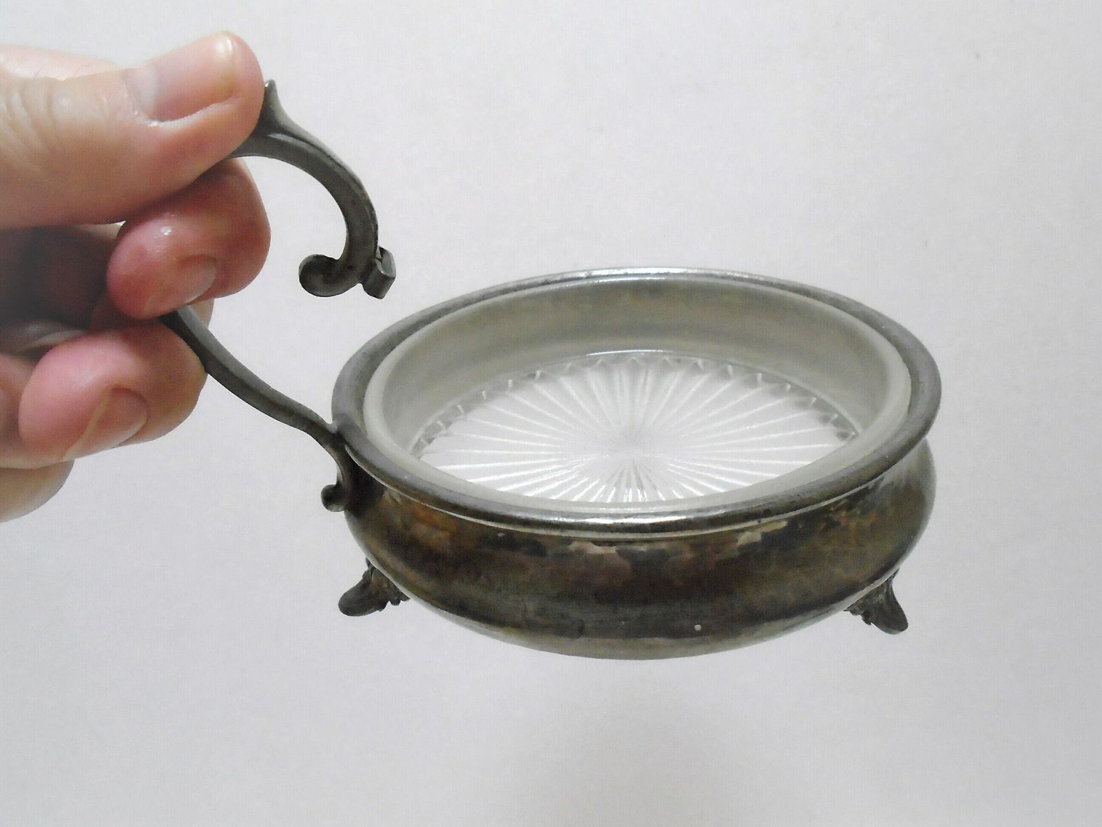 photo furniture Antique English Craftsman Pewter Bottle Holder, Wine Bottle Coaster, Hammered Pewter Gift, Condiment Server
