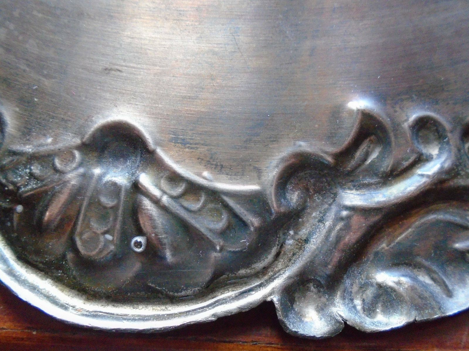 Antique French Metal Art Nouveau Silver Candle Holder, Circa 1920s, Wine Bottle Tray photo vintage